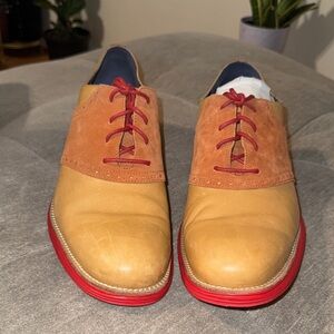 Cole Haan Tan and Red Oxfords
